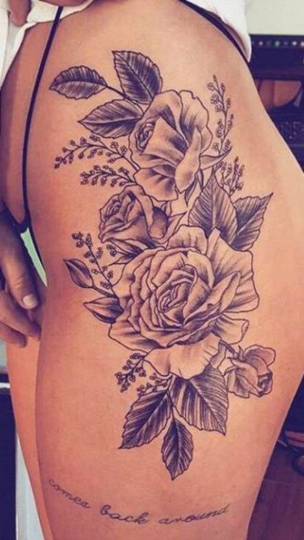 thigh tattoo for women - wide design