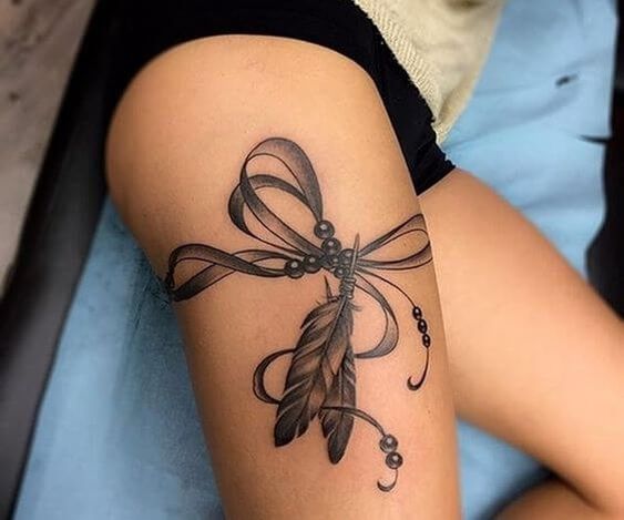 thigh tattoo for women - simple