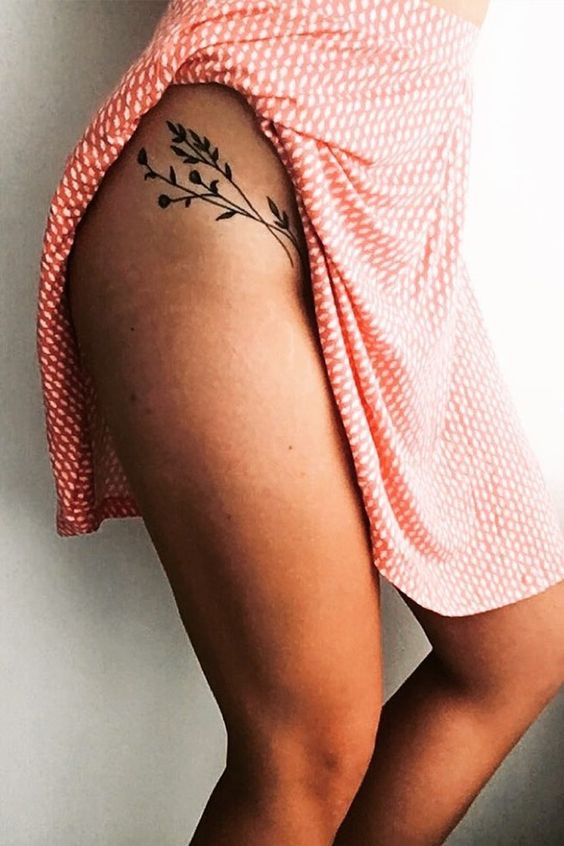 thigh tattoo for women - minimal