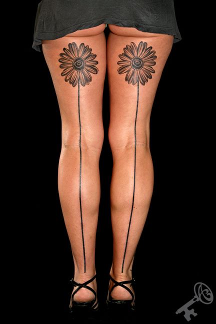 thigh tattoo for women - long design