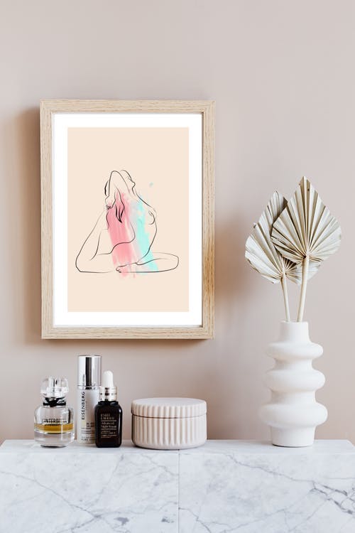 Abstract nude woman printable wall art - Junglee Ink