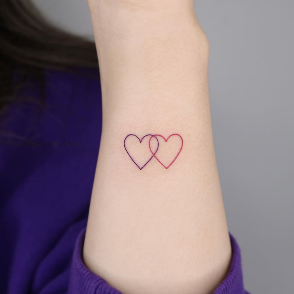double heart tattoos designs