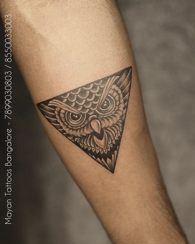 Mosaic Owl tattoo by Coen Mitchell  Photo 14551