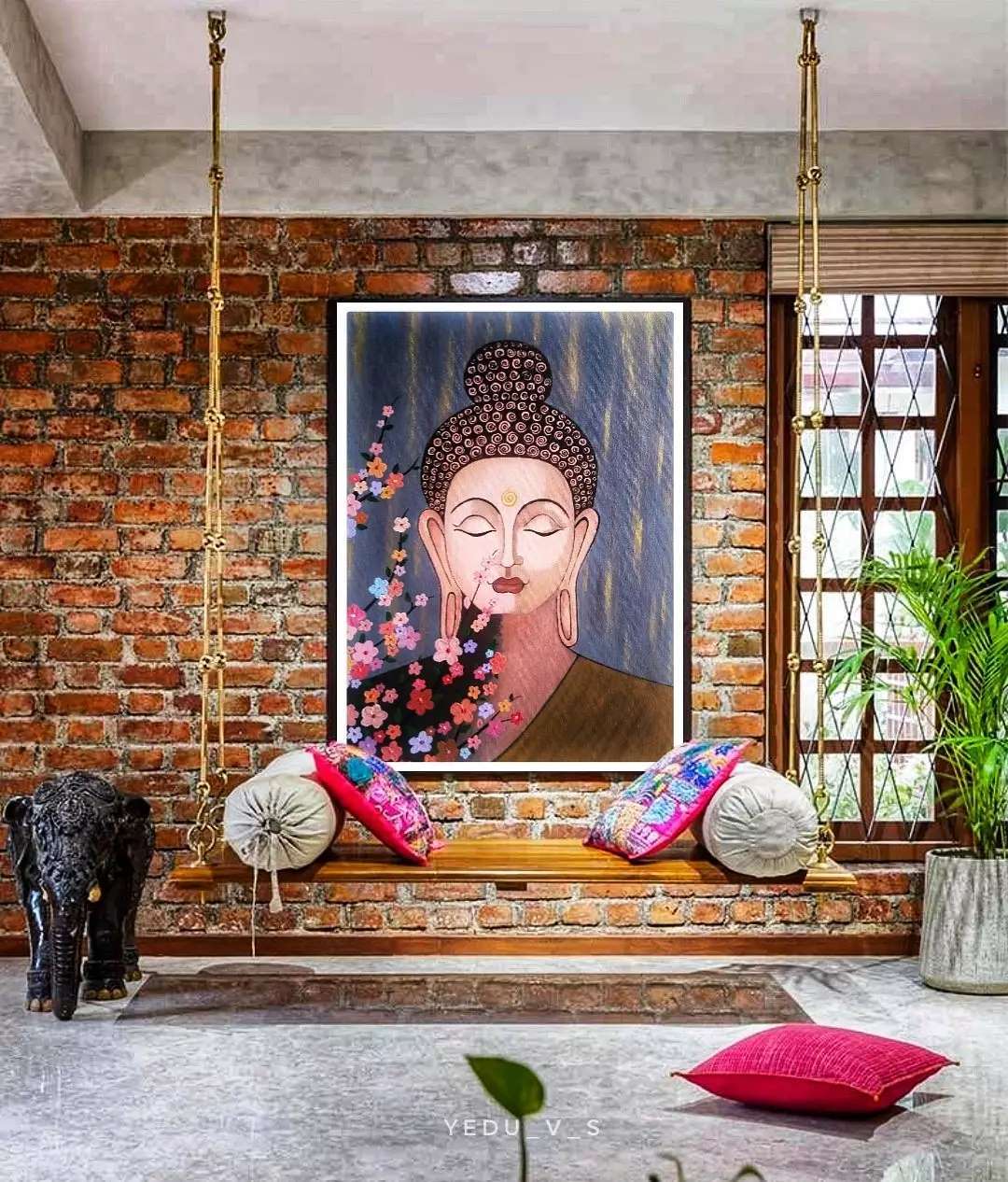 Buddha Painting on Wall