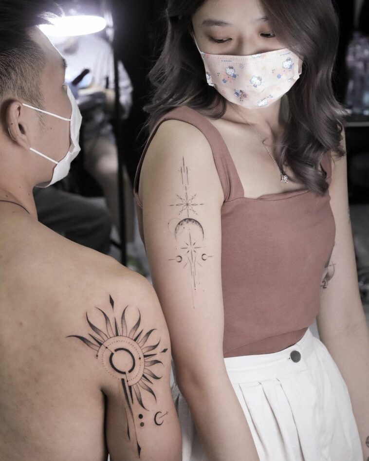 Matching Couples Tattoos For The 6 Perfectly Compatible Zodiac Sign Pairs   Tatuaggi del matrimonio Tatuaggio di coppia Tatuaggi per coppie
